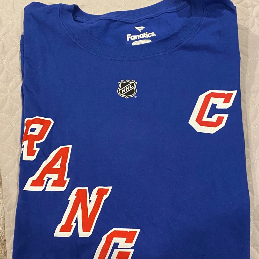 Fanatics Blue NHL Rangers Short Sleeve Tee